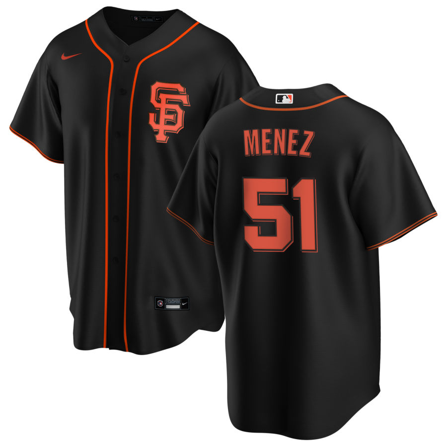 Nike Men #51 Conner Menez San Francisco Giants Baseball Jerseys Sale-Black